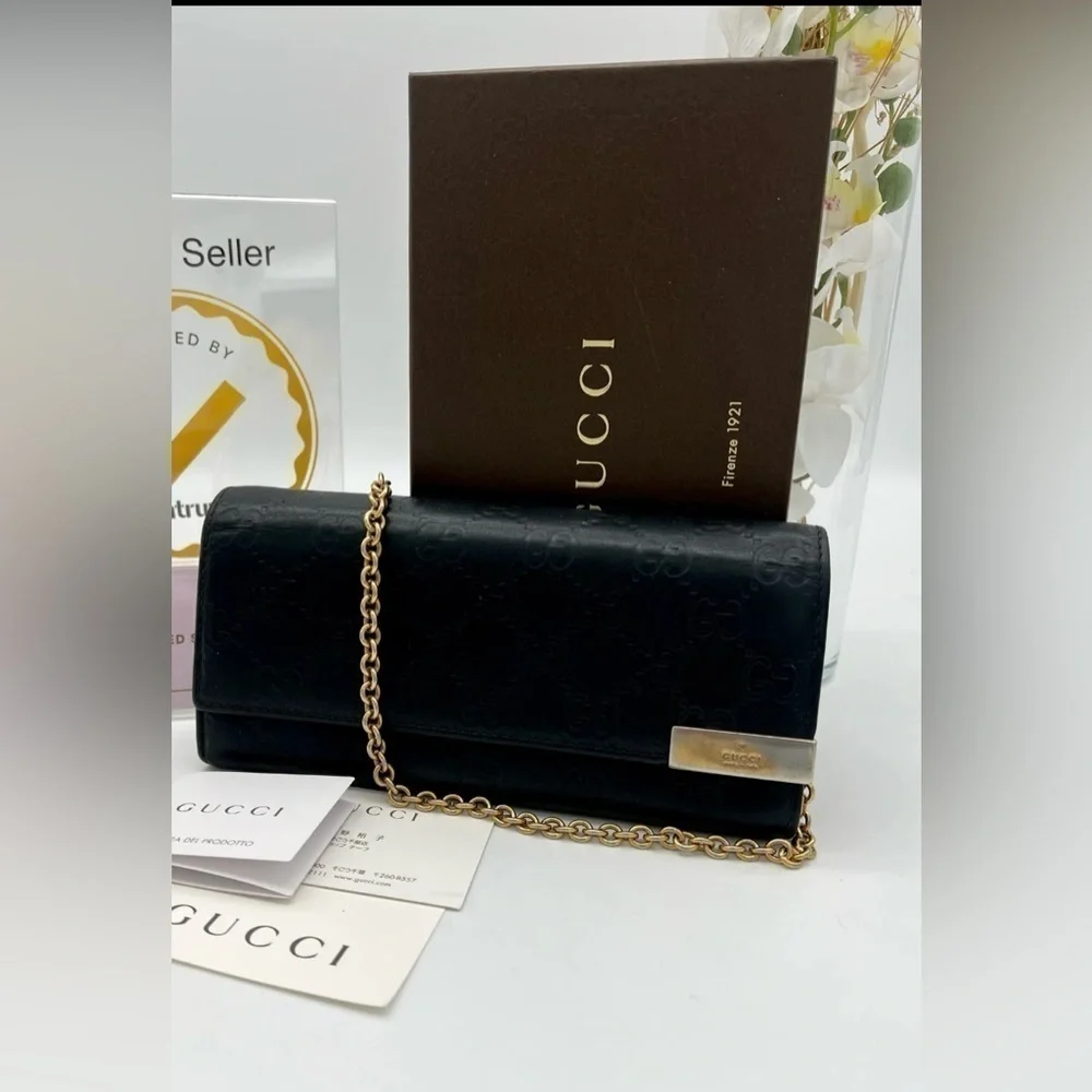 GUCCI. Wallet on chain black monogram - Picture 3 of 12